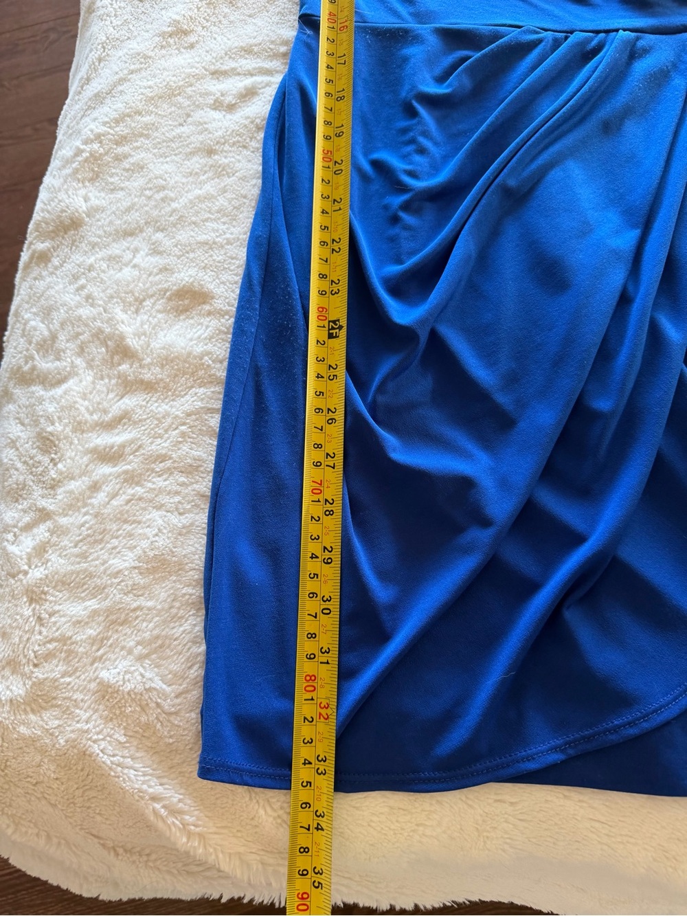 Le Château Cobalt Blue Ruched Cocktail Dress | Made in Canada | Size Small - Picture 7 of 7